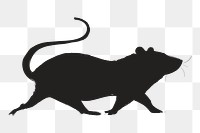 Png rat walking silhouette, transparent background