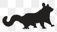 Png sugar glider silhouette, transparent background