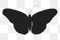 Png black butterfly silhouette, transparent background