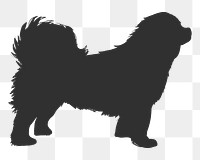 Png tibetan mastiff dog silhouette, transparent background