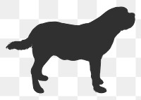 Png saint bernard dog silhouette, transparent background