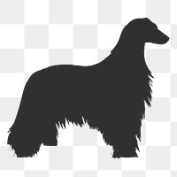 Png afghan hound dog silhouette, transparent background