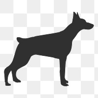 Png doberman pinscher dog silhouette, transparent background