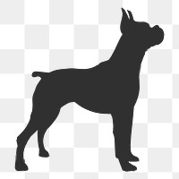 Png boxer dog silhouette, transparent background