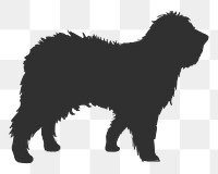 Png old english sheepdog silhouette, transparent background