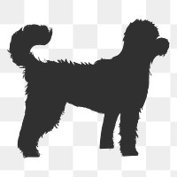 Png standard poodle dog silhouette, transparent background