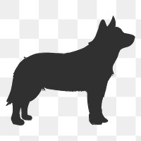 Png german shepherd dog silhouette, transparent background