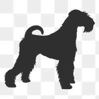 Png airedale terrier dog silhouette, transparent background