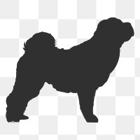 Png shar pei dog silhouette, transparent background