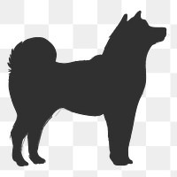 Png shiba dog silhouette, transparent background