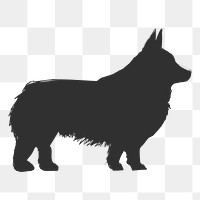 Png welsh corgi dog silhouette, transparent background