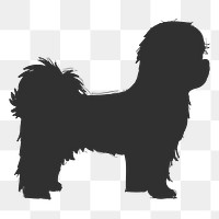 Png bichon frise dog silhouette, transparent background