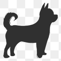 Png chihuahua dog silhouette, transparent background