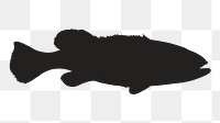 Png fish silhouette, transparent background