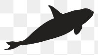 Png killer whale silhouette, transparent background