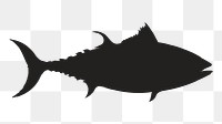 Png tuna fish silhouette, transparent background