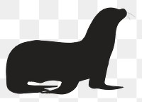 Png sea lion silhouette, transparent background