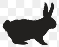 Png rabbit silhouette, transparent background