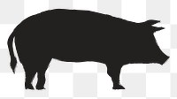 Png pig silhouette, transparent background