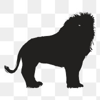 Png lion silhouette, transparent background