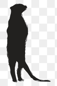 Png meerkat standing silhouette, transparent background