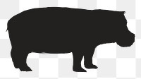 Png hippopotamus silhouette, transparent background