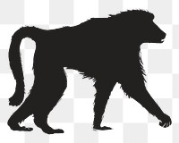 Png baboon silhouette, transparent background