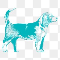 Png dog sketch illustration, transparent background