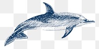  Png dotted dolphin design element, transparent background