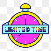 Limited time png badge, transparent background