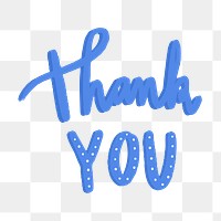 Thank you typography png, transparent background