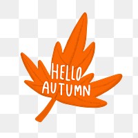 Autumn typography png, transparent background