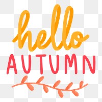 Autumn typography png, transparent background