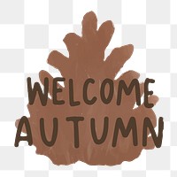 Autumn typography png, transparent background