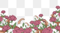 Flower field png border, transparent background