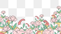 Flower field png border, transparent background