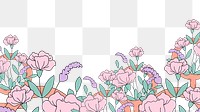 Flower field png border, transparent background