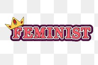 Png Feminist word element, transparent background