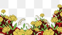 Flower field png border, transparent background