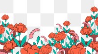 Flower field png border, transparent background