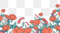 Flower field png border, transparent background