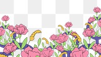 Flower field png border, transparent background