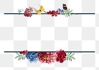 Colorful flower png border, transparent background