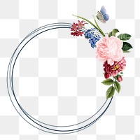 Flower geometric png frame, transparent background