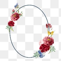 Flower geometric png frame, transparent background
