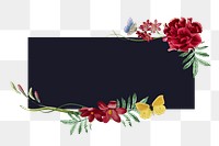 Colorful flower png badge, transparent background