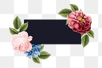 Colorful flower png badge, transparent background