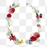 Colorful flower png frame, transparent background