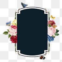 Aesthetic flowers png badge, transparent background