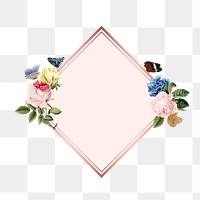 Aesthetic flowers png badge, transparent background
